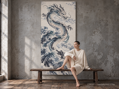OMAP 墨韻雲龍磁吸藝術壁畫情境照｜omaphome.com